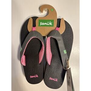Sanuk PINK Yoga Mat Flip Flops Thongs Sandals Shoes Women’s Size 8
